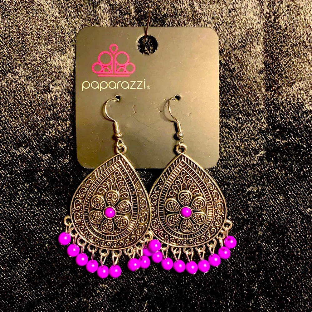 Purple teardrop earrings